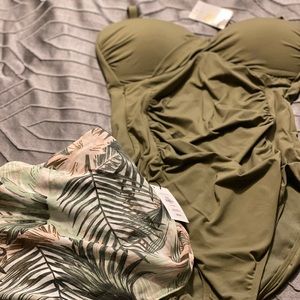 One piece Bathing Suit and Sarong